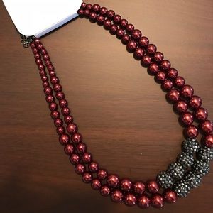 Bead necklace and earrings set